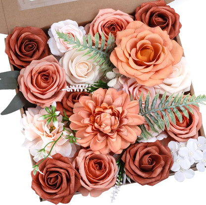 Artificial Flowers Combo Box Purple Fake Rose Flower for Wedding Decoration