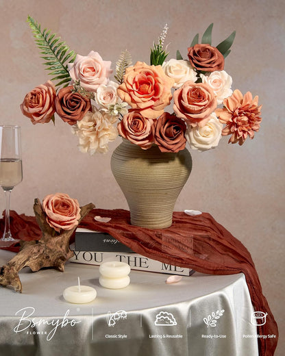 Artificial Flowers Combo Box Purple Fake Rose Flower for Wedding Decoration