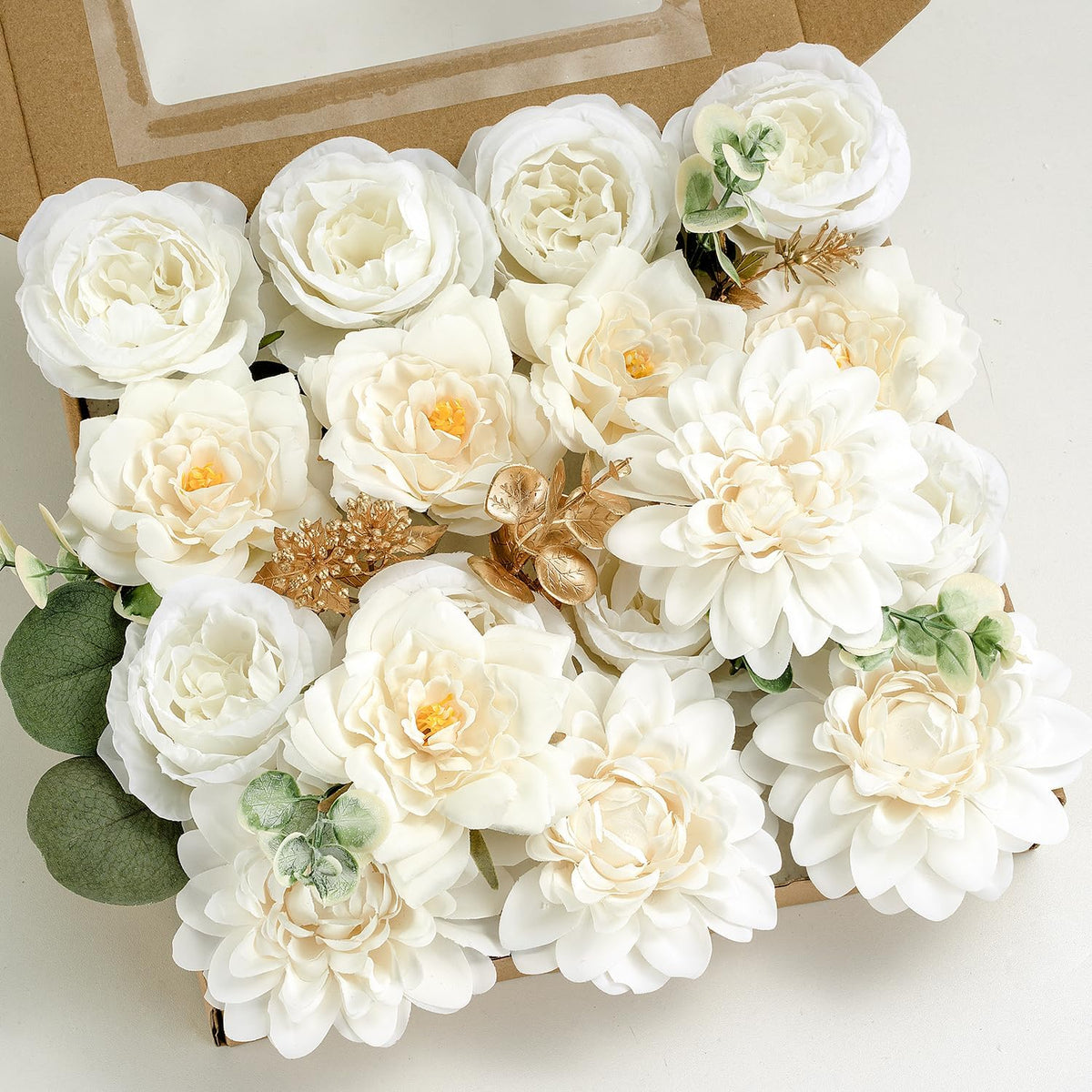 Artificial Flowers Combo Box Purple Fake Rose Flower for Wedding Decoration