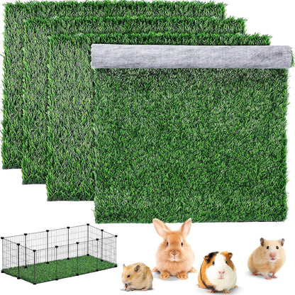 4 Pcs Artificial Grass Guinea Pig Pee Pads 18 x 14 Inch