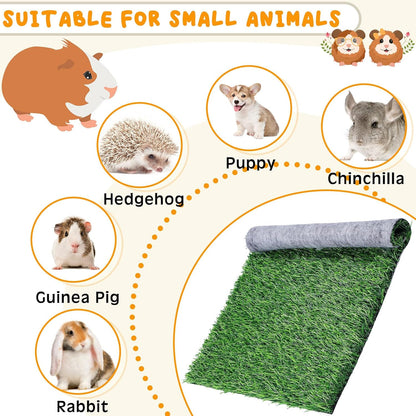 4 Pcs Artificial Grass Guinea Pig Pee Pads 18 x 14 Inch