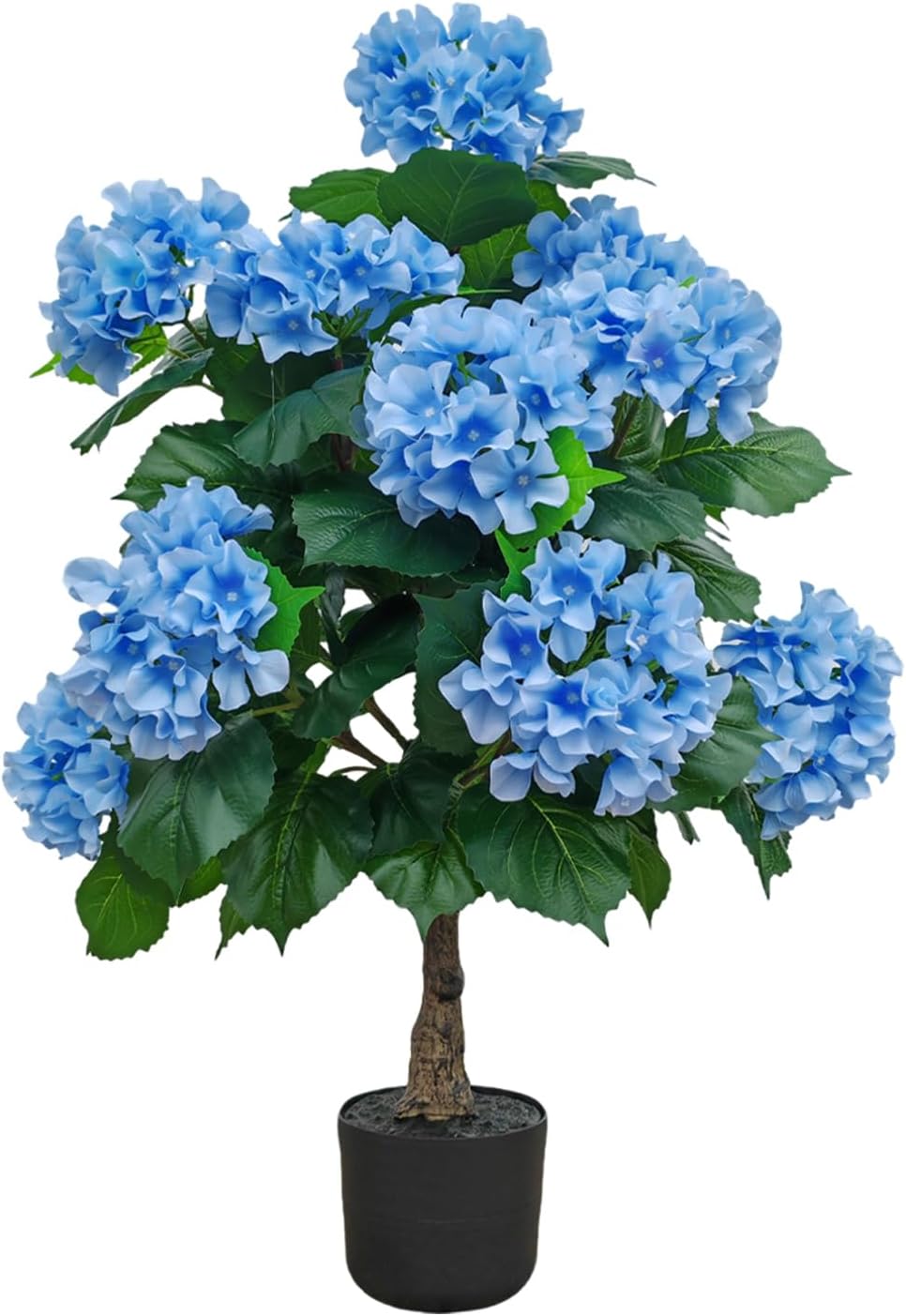 Hydrangea Artificial Trees Potted for Outdoor Indoor,3FT Realistic Faux Hydrangea Plants in Pot Silk Flowers Tree,UV Resistant Fake Tree Bushes Topiary for Garden Office Home Porch Front