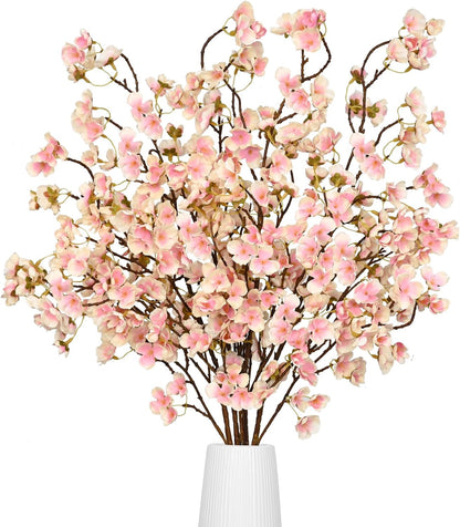 36'' Cherry Blossom Decor, 4 Pcs Long Stem Artificial Flowers for Tall Vase | Cherry Blossom Tree Branches for Floral Arrangements Wedding Spring Decorations (Yellow)