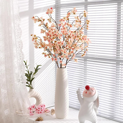 36'' Cherry Blossom Decor, 4 Pcs Long Stem Artificial Flowers for Tall Vase | Cherry Blossom Tree Branches for Floral Arrangements Wedding Spring Decorations (Yellow)