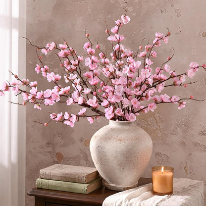 36'' Cherry Blossom Decor, 4 Pcs Long Stem Artificial Flowers for Tall Vase | Cherry Blossom Tree Branches for Floral Arrangements Wedding Spring Decorations (Yellow)