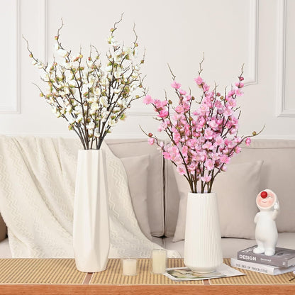 36'' Cherry Blossom Decor, 4 Pcs Long Stem Artificial Flowers for Tall Vase | Cherry Blossom Tree Branches for Floral Arrangements Wedding Spring Decorations (Yellow)