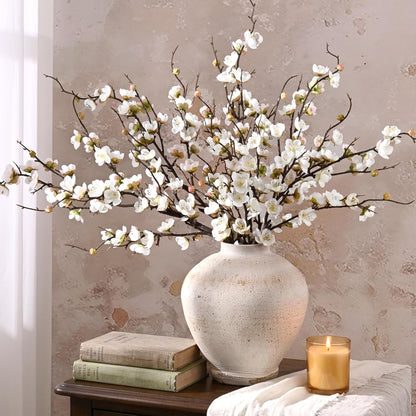 36'' Cherry Blossom Decor, 4 Pcs Long Stem Artificial Flowers for Tall Vase | Cherry Blossom Tree Branches for Floral Arrangements Wedding Spring Decorations (Yellow)
