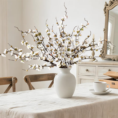 36'' Cherry Blossom Decor, 4 Pcs Long Stem Artificial Flowers for Tall Vase | Cherry Blossom Tree Branches for Floral Arrangements Wedding Spring Decorations (Yellow)