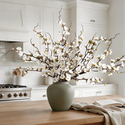 36'' Cherry Blossom Decor, 4 Pcs Long Stem Artificial Flowers for Tall Vase | Cherry Blossom Tree Branches for Floral Arrangements Wedding Spring Decorations (Yellow)