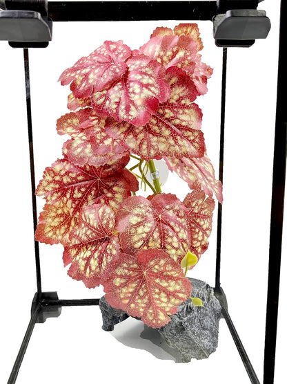 Reptile Plants for Terrarium, Artificial Hanging Plants with Suction Cups, Amphibian Tank Habitat Decor Plastic Plant for Bearded Dragons Lizards Snake Geckos Frogs - 2Pack Fake Monstera