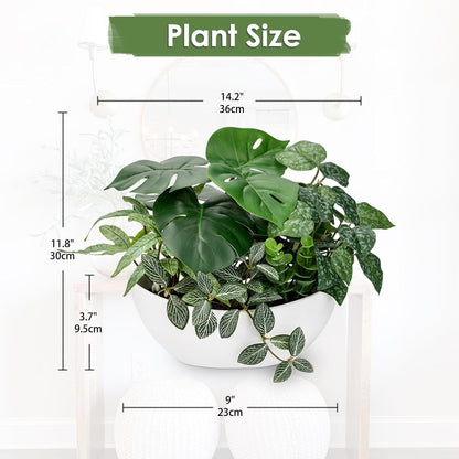 Fake Plants 11.8" Artificial Potted Plant Assorted Faux Plants in Pot Silk Plants Artificial Plants Indoor for Home Living Room Bedroom Bathroom Office Desk Table Centerpieces Shelf Greenery Decor