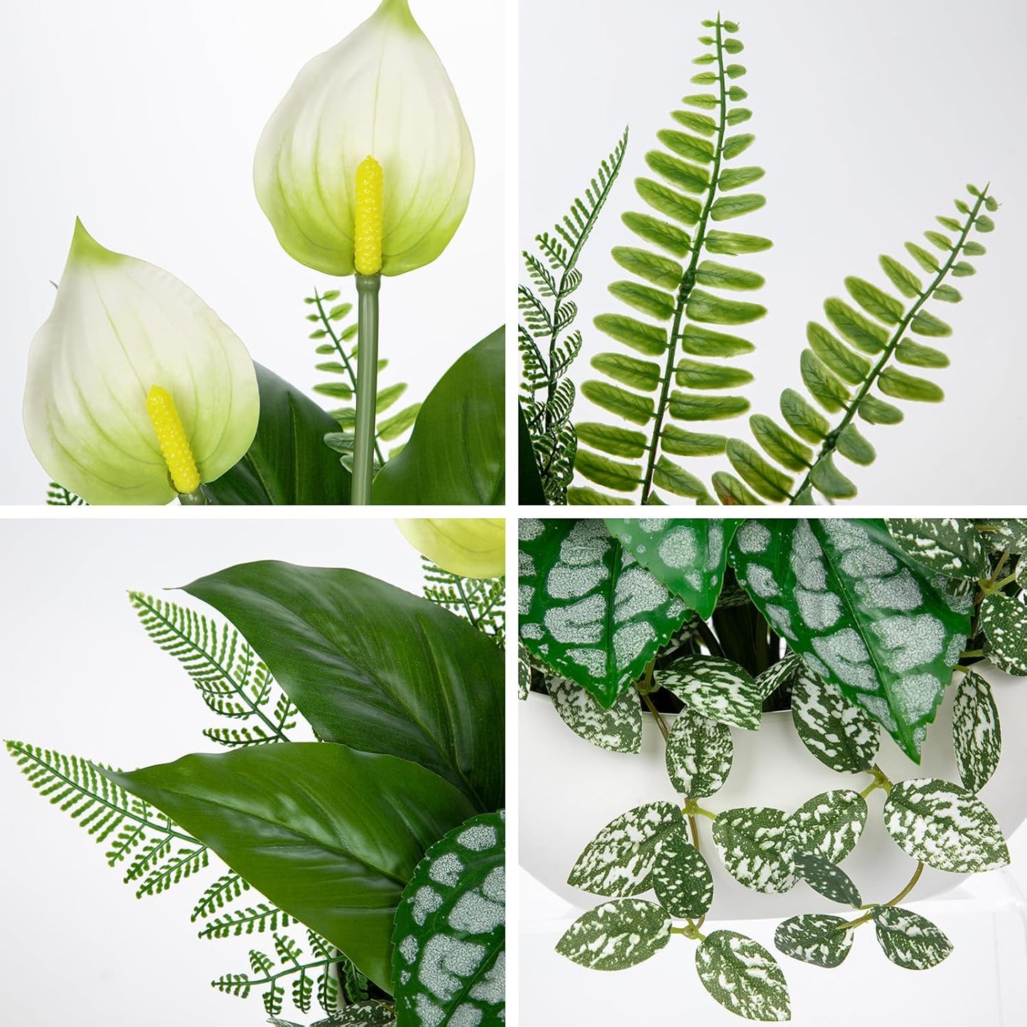 Fake Plants 11.8" Artificial Potted Plant Assorted Faux Plants in Pot Silk Plants Artificial Plants Indoor for Home Living Room Bedroom Bathroom Office Desk Table Centerpieces Shelf Greenery Decor