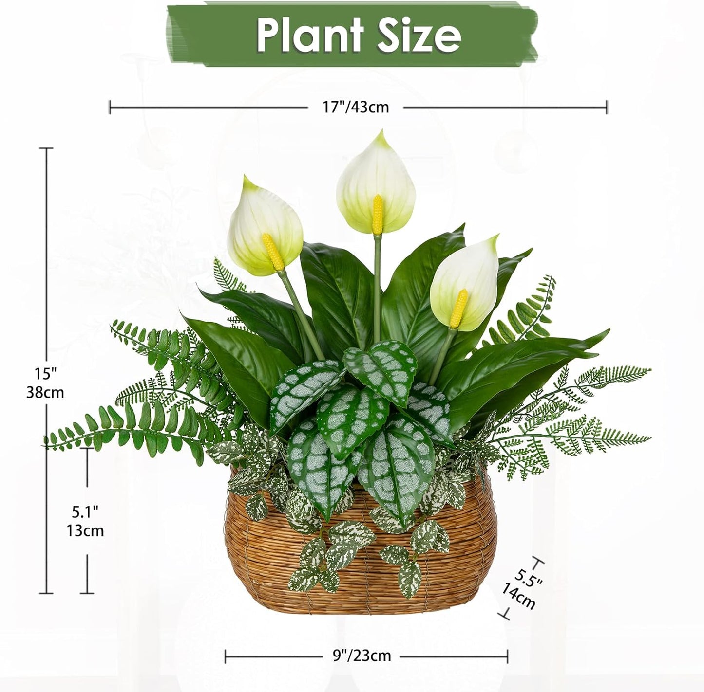 Fake Plants 11.8" Artificial Potted Plant Assorted Faux Plants in Pot Silk Plants Artificial Plants Indoor for Home Living Room Bedroom Bathroom Office Desk Table Centerpieces Shelf Greenery Decor