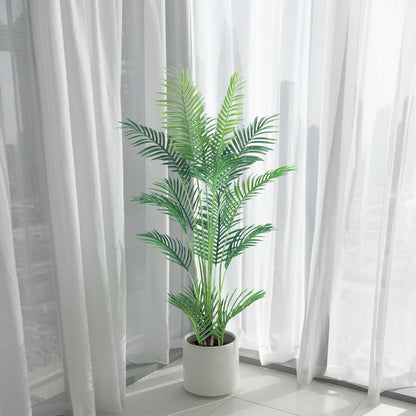 6FT Artificial Palm Tree,Faux Areca Palm Plant with Real Touch Leaves and Adjustable Branches,Fake Tropical Palm Tree for Home Office Indoor Outdoor Modern Decoration