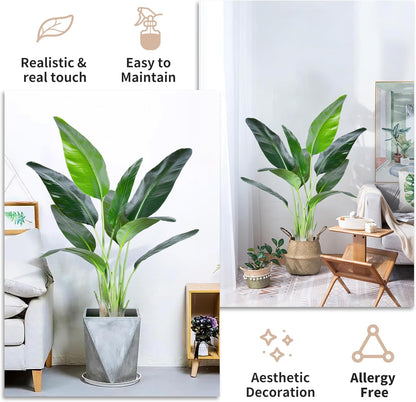 6FT Artificial Palm Tree,Faux Areca Palm Plant with Real Touch Leaves and Adjustable Branches,Fake Tropical Palm Tree for Home Office Indoor Outdoor Modern Decoration
