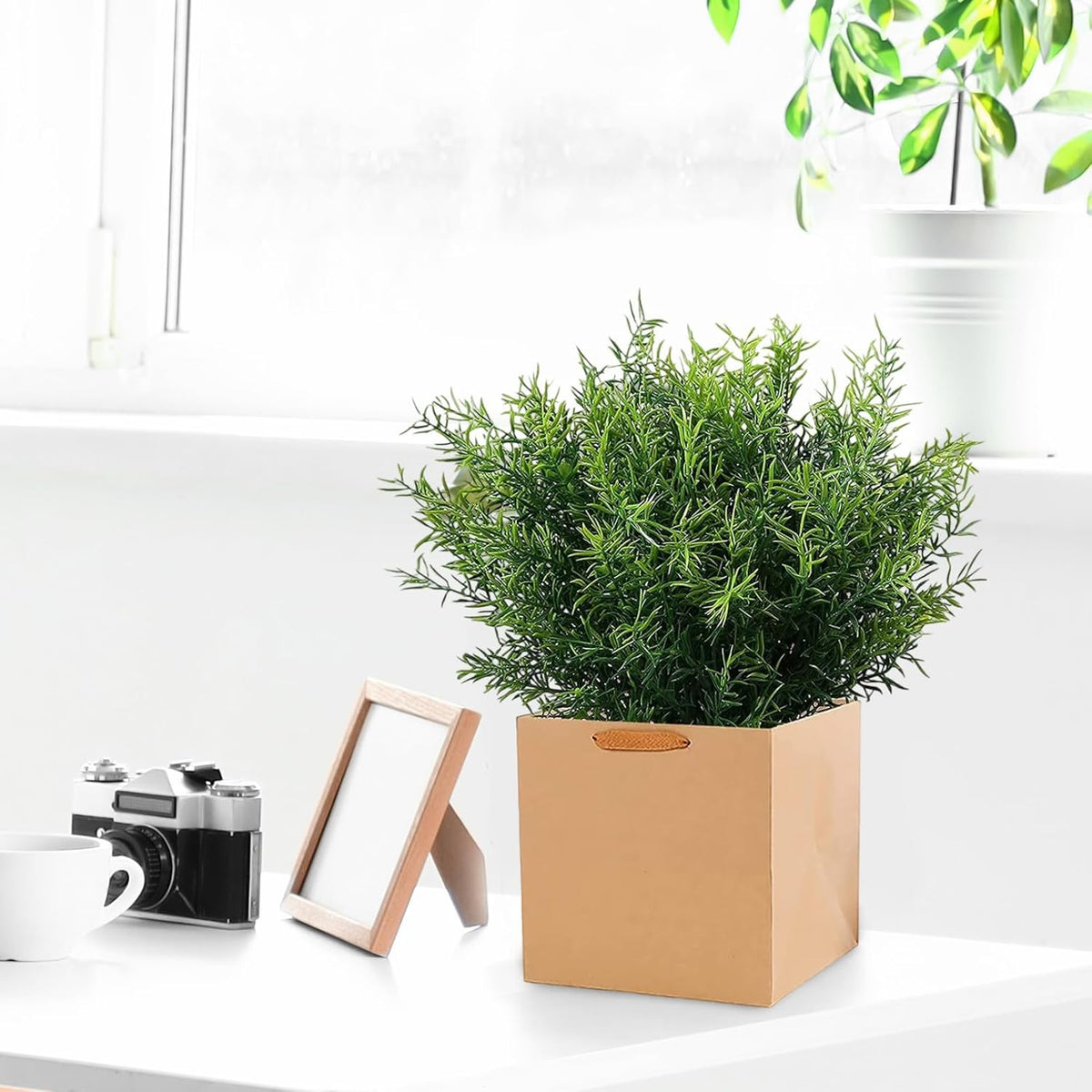 2Pcs Rosemary Stems, 14 Inch Rosemary Plant with 7 Branches, Artificial & Realistic Rosemary, Low Maintenance Plastic Green Artificial Greenery for Home, Rosemary