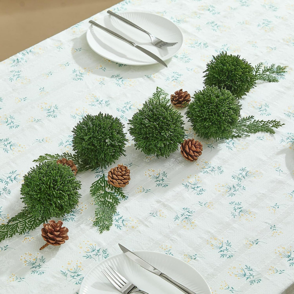 4 Inch Decorative Balls, Real Touch Cedar Topiary Ball Faux Greenery Boxwood Balls for Centerpiece Bowls Farmhouse Home Decor 3 Pcs