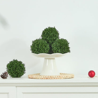 4 Inch Decorative Balls, Real Touch Cedar Topiary Ball Faux Greenery Boxwood Balls for Centerpiece Bowls Farmhouse Home Decor 3 Pcs
