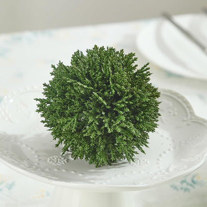 4 Inch Decorative Balls, Real Touch Cedar Topiary Ball Faux Greenery Boxwood Balls for Centerpiece Bowls Farmhouse Home Decor 3 Pcs