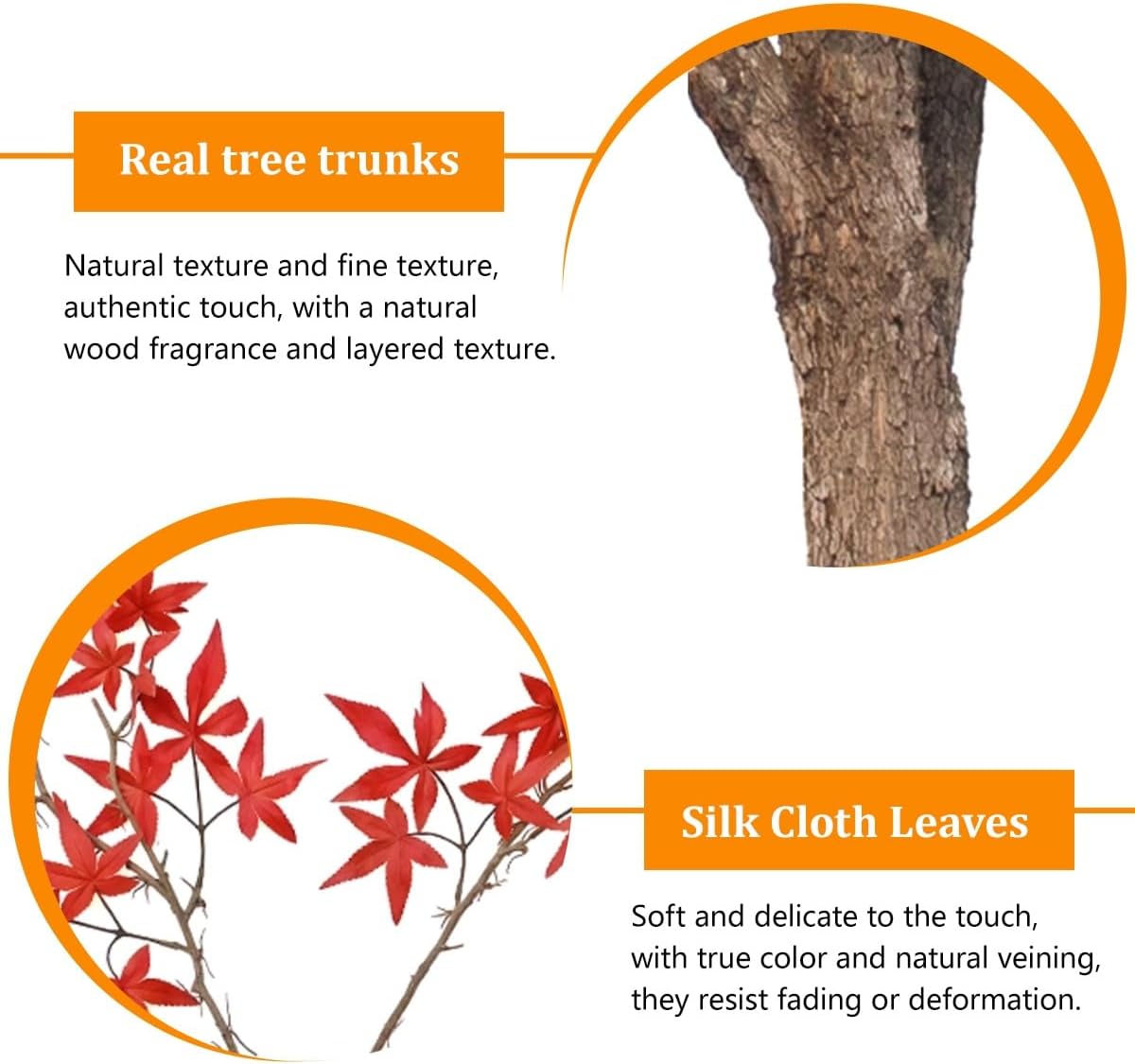 Large Japanese Red Maple Faux Tree, Artificial Plants for Home Decor with Silk Leaves and Natural Wood Trunk for Wedding Event Indoor Outdoor Home Office Farmhouse Decor(120 * 100cm/47.2 * 39.4")