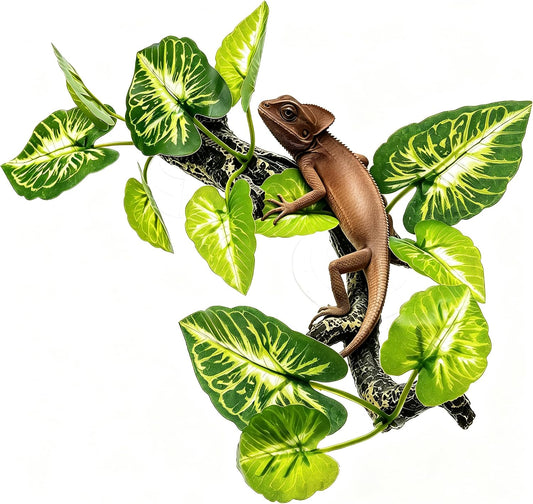 Reptile Plant Decor, Realistic Resin Branch Ornament for Terrariums