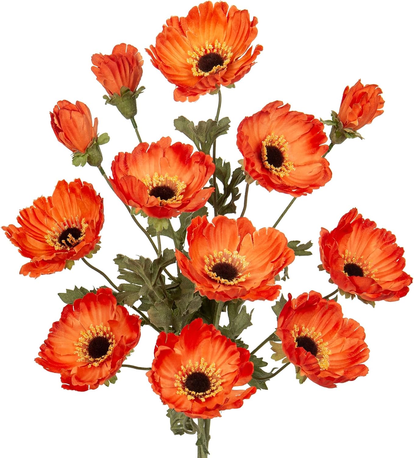 28.3" Red Artificial Flowers Poppy Flowers 3Pcs Silk Fake Poppy Flowers Real Touch Faux Poppies Spring Flower Long Stem Arrangement with 4 Heads for Party Centerpiece Bouquet Table Home Decoration