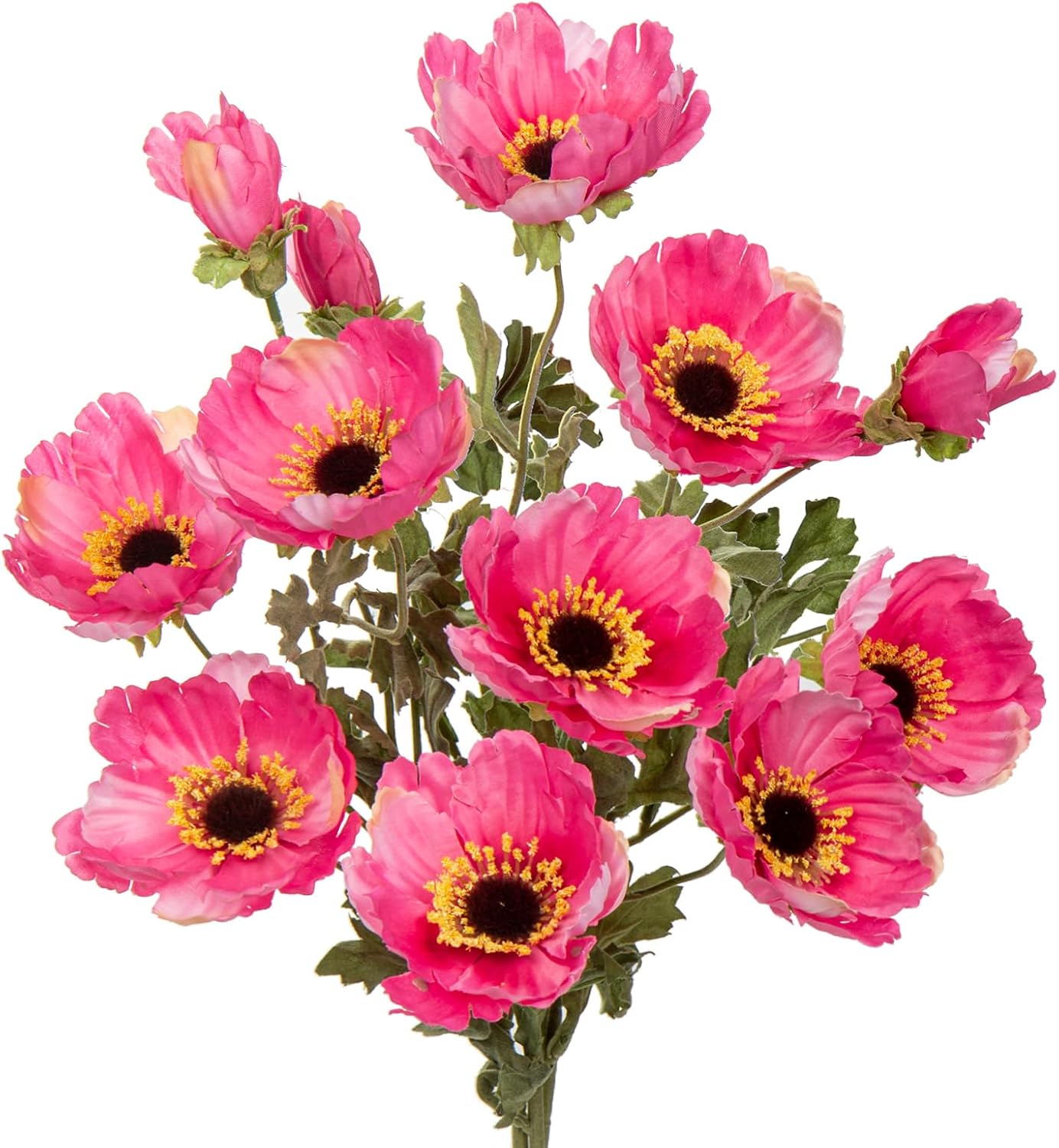 28.3" Red Artificial Flowers Poppy Flowers 3Pcs Silk Fake Poppy Flowers Real Touch Faux Poppies Spring Flower Long Stem Arrangement with 4 Heads for Party Centerpiece Bouquet Table Home Decoration