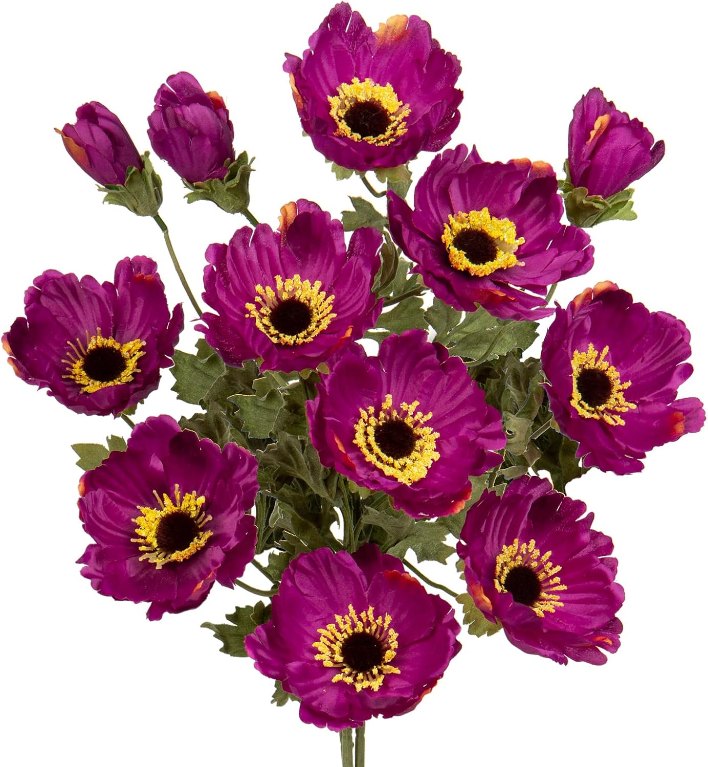 28.3" Red Artificial Flowers Poppy Flowers 3Pcs Silk Fake Poppy Flowers Real Touch Faux Poppies Spring Flower Long Stem Arrangement with 4 Heads for Party Centerpiece Bouquet Table Home Decoration