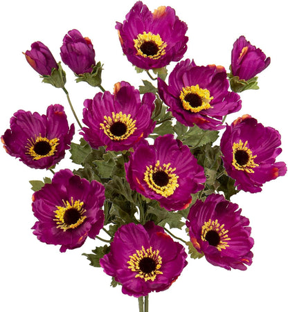 28.3" Red Artificial Flowers Poppy Flowers 3Pcs Silk Fake Poppy Flowers Real Touch Faux Poppies Spring Flower Long Stem Arrangement with 4 Heads for Party Centerpiece Bouquet Table Home Decoration