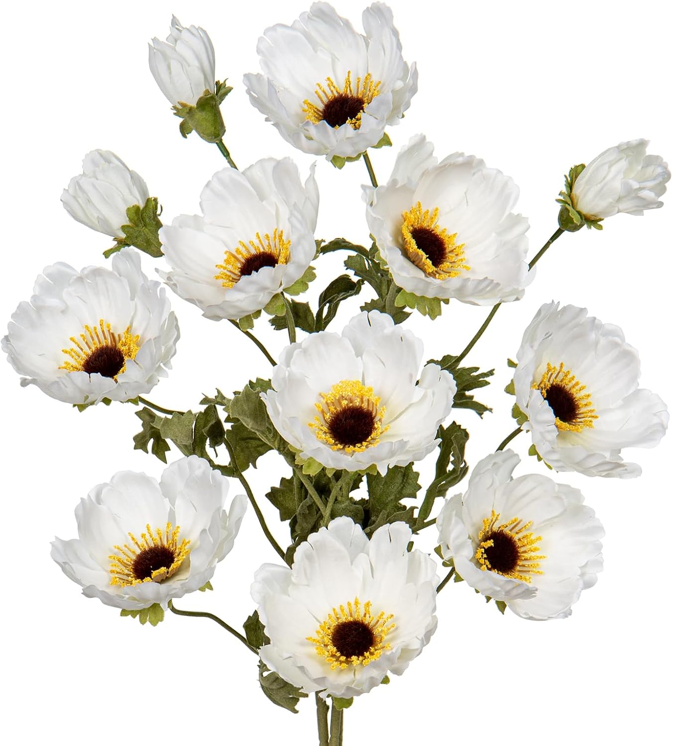 28.3" Red Artificial Flowers Poppy Flowers 3Pcs Silk Fake Poppy Flowers Real Touch Faux Poppies Spring Flower Long Stem Arrangement with 4 Heads for Party Centerpiece Bouquet Table Home Decoration