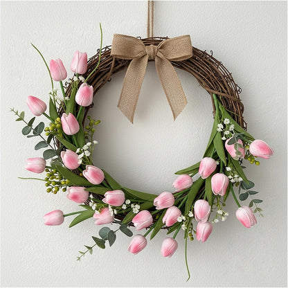 18pcs Artificial Tulips 13" PU Fake Flower Bouquet | Light Pink Tulips with PU Petals & Wire Stem. Ideal for Bedroom, Nursery, Photo Props, Gifts, DIY Flower Arrangement