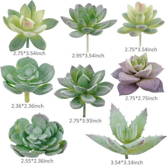 Artificial Succulents, 16 Pack Fake Succulents Plants Artificial Small Fake Plants Faux Succulents Unpotted for Lotus Landscape Decorative Garden Arrangement Decor
