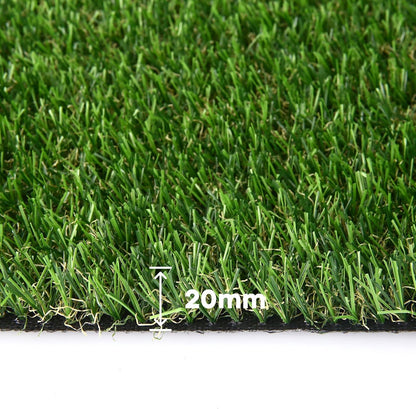 Artificial Grass Turf, 10ft x 12ft (120 ft²) 20mm Pile Height Indoor Outdoor Synthetic Realistic Faux Fake Astroturf Rug Carpet Mat for Balcony Decor Playground Patio Dogs