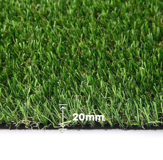 Artificial Grass Turf, 10ft x 12ft (120 ft²) 20mm Pile Height Indoor Outdoor Synthetic Realistic Faux Fake Astroturf Rug Carpet Mat for Balcony Decor Playground Patio Dogs