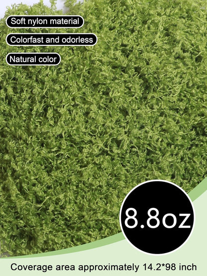 5.3oz Green Fake Moss Artificial Floral Moss Faux Plant for DIY Crafts Fairy Garden Pot Filler Vase Greenery Decorating Project Indoor Model Making Walls Glass Decor