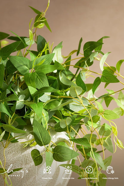 Artificial Clematis Cascading Greenery Garlands Vines | 4pcs, Hanging Bushes, Cascading Trailing Stems for Wedding Bouquets, Arches, Backdrops & Floral Arrangements