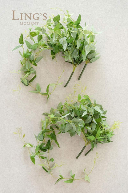 Artificial Clematis Cascading Greenery Garlands Vines | 4pcs, Hanging Bushes, Cascading Trailing Stems for Wedding Bouquets, Arches, Backdrops & Floral Arrangements