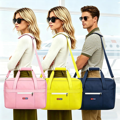 Gym Bag for Women Men, Water-Resistant Duffle Bag for Travel Sports, Lightweight Carry On Bag with Handles and Detachable Shoulder Strap (Yellow)