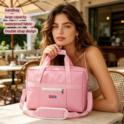 Gym Bag for Women Men, Water-Resistant Duffle Bag for Travel Sports, Lightweight Carry On Bag with Handles and Detachable Shoulder Strap (Yellow)