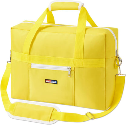 Gym Bag for Women Men, Water-Resistant Duffle Bag for Travel Sports, Lightweight Carry On Bag with Handles and Detachable Shoulder Strap (Yellow)