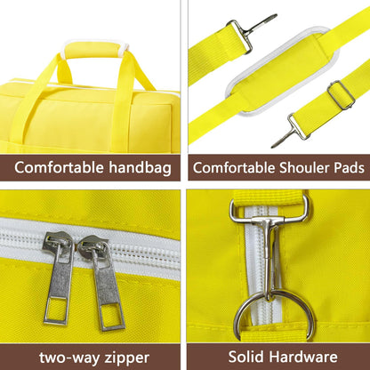 Gym Bag for Women Men, Water-Resistant Duffle Bag for Travel Sports, Lightweight Carry On Bag with Handles and Detachable Shoulder Strap (Yellow)