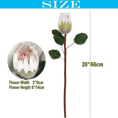 4pcs Artificial Protea Flower Buds,26 Inch Super Long Stem Faux Protea Artificial Flower Bud, Silk Protea Bud for Home Decor Centerpiece Crafts Wedding Bouquet,Dark Red