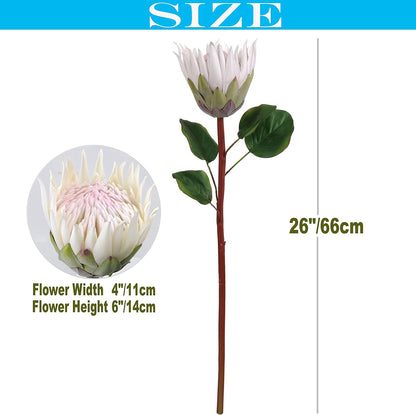 4pcs Artificial Protea Flower Buds,26 Inch Super Long Stem Faux Protea Artificial Flower Bud, Silk Protea Bud for Home Decor Centerpiece Crafts Wedding Bouquet,Dark Red