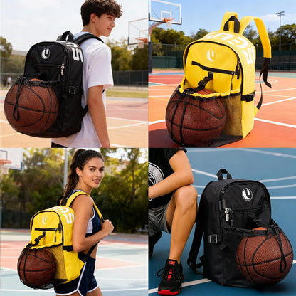 Basketball Backpack with Separate Ball Compartment & Shoe Storage - Durable Sports Bag for Kids & Youth, Water-Resistant Gym Bag for Soccer, Volleyball, and Basketball Gear Training