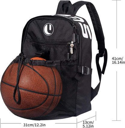 Basketball Backpack with Separate Ball Compartment & Shoe Storage - Durable Sports Bag for Kids & Youth, Water-Resistant Gym Bag for Soccer, Volleyball, and Basketball Gear Training