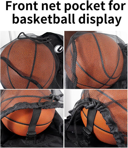 Basketball Backpack with Separate Ball Compartment & Shoe Storage - Durable Sports Bag for Kids & Youth, Water-Resistant Gym Bag for Soccer, Volleyball, and Basketball Gear Training