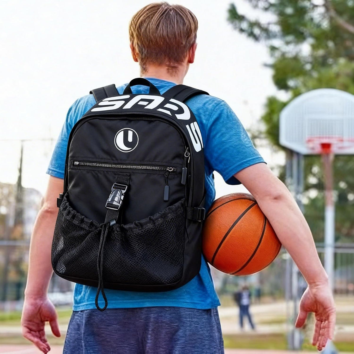 Basketball Backpack with Separate Ball Compartment & Shoe Storage - Durable Sports Bag for Kids & Youth, Water-Resistant Gym Bag for Soccer, Volleyball, and Basketball Gear Training