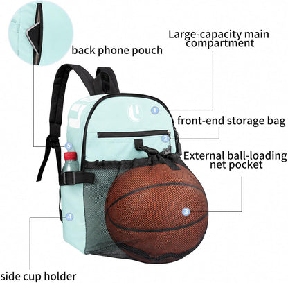 Basketball Backpack with Separate Ball Compartment & Shoe Storage - Durable Sports Bag for Kids & Youth, Water-Resistant Gym Bag for Soccer, Volleyball, and Basketball Gear Training