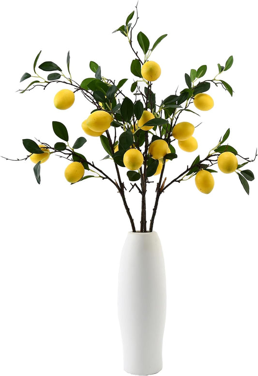 4 Pcs Artificial Lemon Tree Branches 30 Inch