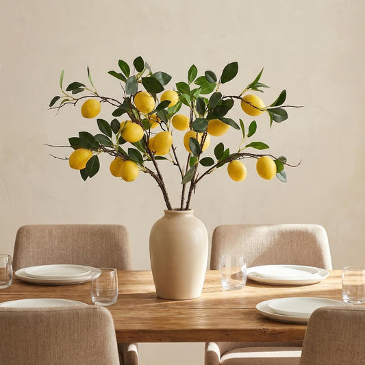 4 Pcs Artificial Lemon Tree Branches 30 Inch